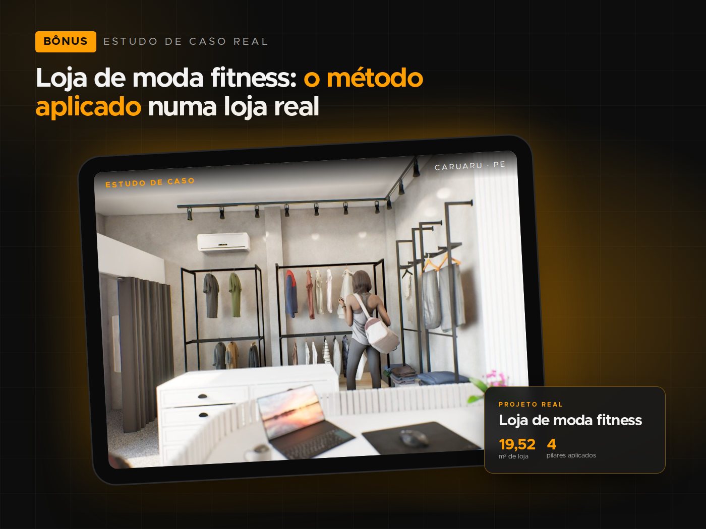 Estudo de caso real de loja de moda fitness
