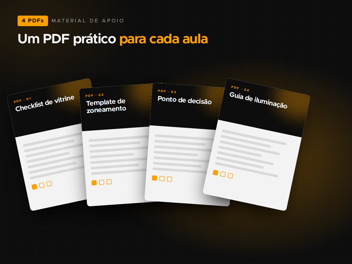 Os 4 PDFs de apoio do curso